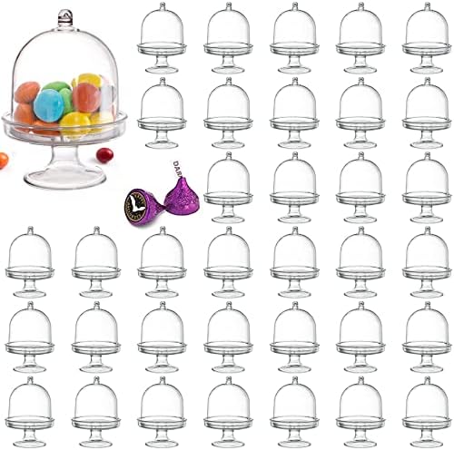 Okllen 36-Pack Mini Cake Plates with Dome Covers and Lids