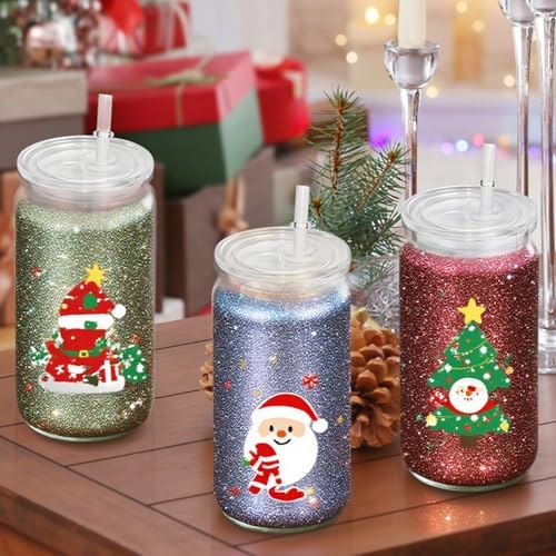 8PCS Plastic Snow Globe Tumblers with Pre Drilled Holes and Silicone Plugs