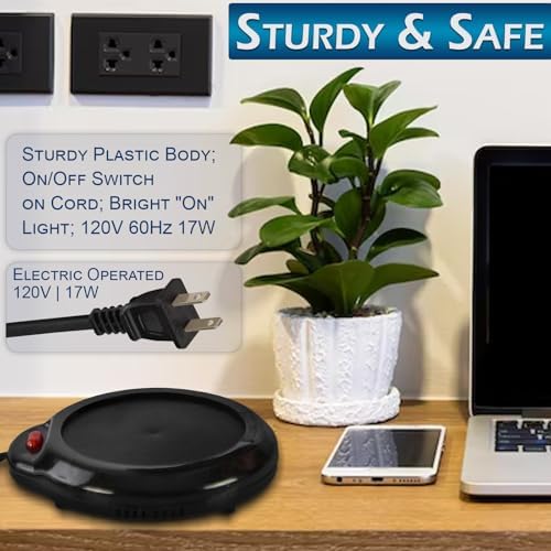 Home-X Mug Warmer - Desktop Coffee Tea Heater Black