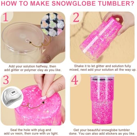 18 Oz Acrylic Snowglobe Tumbler 6 Pack