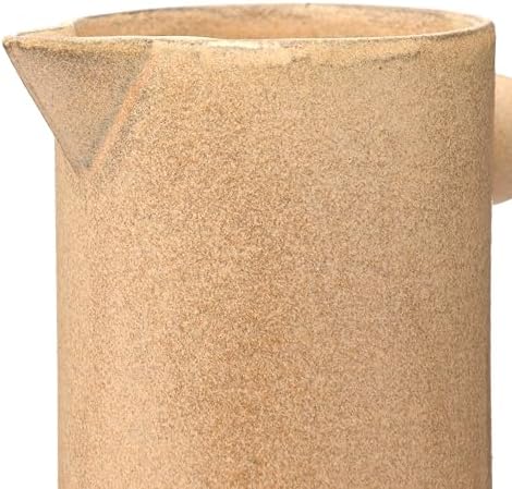 Creative Co Op Modern Small Stoneware Pitcher or Vase Putty Brown
