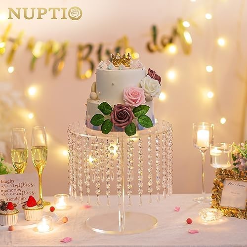 NUPTIO Clear Acrylic Cake Stand 122 Inch Round