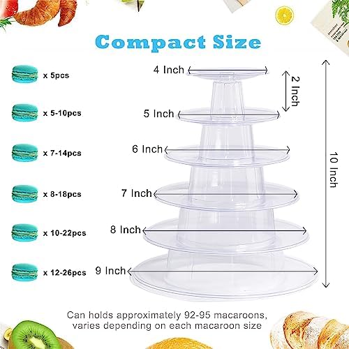 6 Tiers Adjustable Macaron Tower Stand Plastic Transparent Cake Holder Display Rack