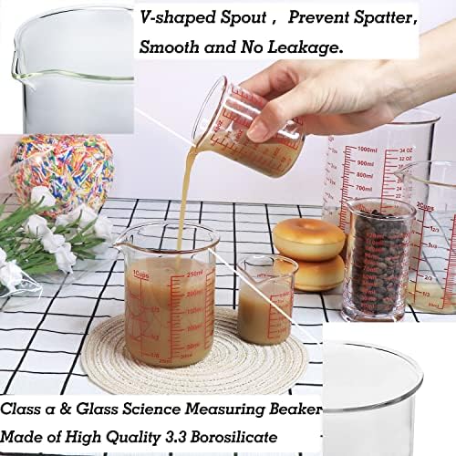 High Borosilicate Glass Measuring Cup Set - 60ml 120ml 250ml