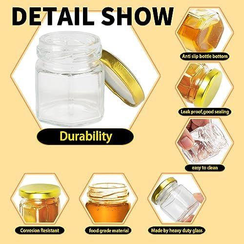 15oz 24 Pack Honey Jars with Gold Lid and Bee Charm