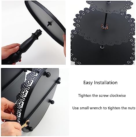 6 Pcs Black Cake Stands Set for Party Serving