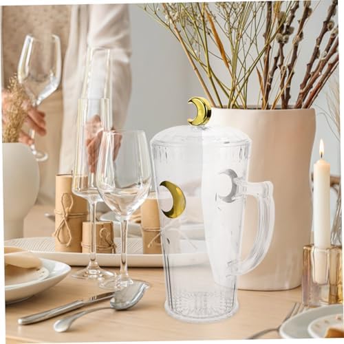 Plastic Moon Pattern Water Jug with Lid and Spout