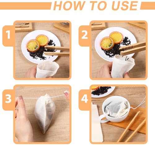 Giantree 30 Pcs Tea Filters Drawstring Bags