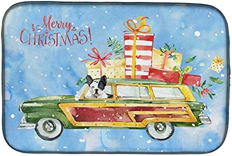 Carolines Treasures Merry Christmas French Bulldog Dish Drying Mat 14 x 21