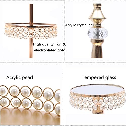 Tremenpow 9 Piece Gold Cake Stand Set for Display