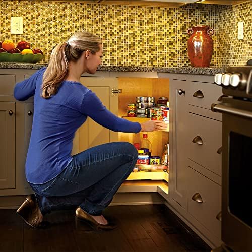 Rev-A-Shelf 28-Inch Almond Polymer 2-Shelf Adjustable Lazy Susans