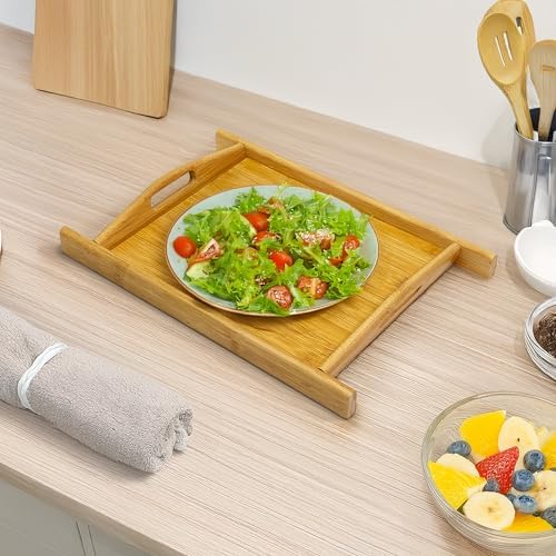 Bam Boo Natural Bamboo Serving Tray with Handles
