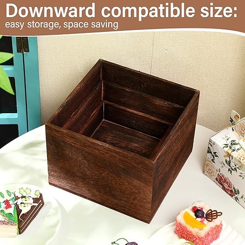 Barydat 3 Pcs Wooden Cupcake Stands Buffet Display Riser