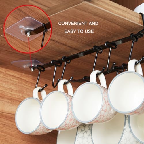 Xilaotou Mug Rack Under Cabinet - Coffee Cup Holder 2 Sets