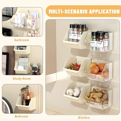 3 Pack Wall Mounted Storage Bins with Clear Design