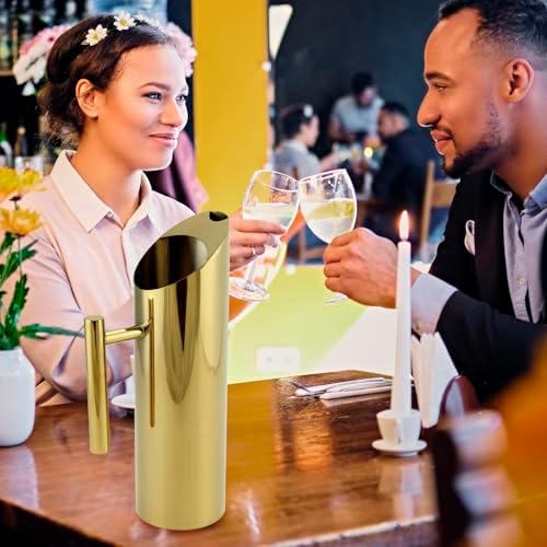 QWORK Gold-Copper Plated Stainless Steel Water Pitcher 53oz