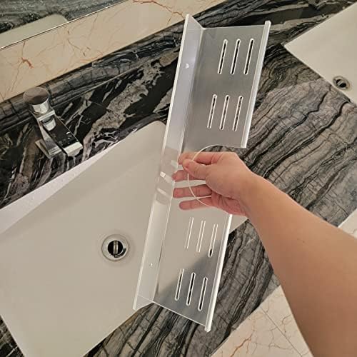 ROYALITA 17 Inch Acrylic Bathroom Shelf Organizer Over The Faucet