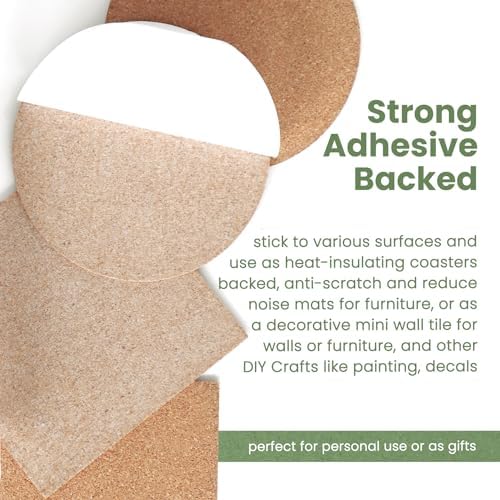 36 Pcs 2mm Thick Self-Adhesive Cork Sheets