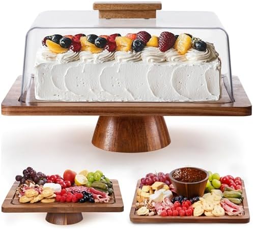 HBlife Cake Stand with Lid 165 Inch