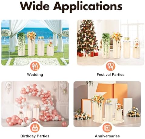 Foldable Cardboard Vase Display Stand 3 Pack Wedding Centerpieces
