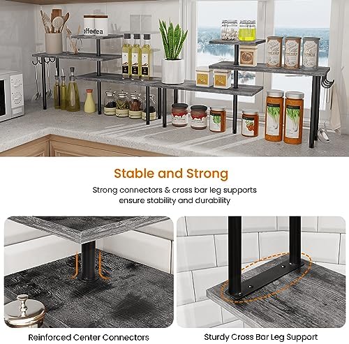 Homode 3 Tier Corner Shelf Organizer Rustic Grey