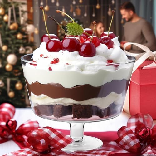 148oz Trifle Bowl with Pedestal Modern Glass Party Dessert Display Stand