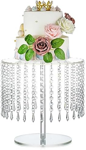 NUPTIO Clear Acrylic Cake Stand 122 Inch Round