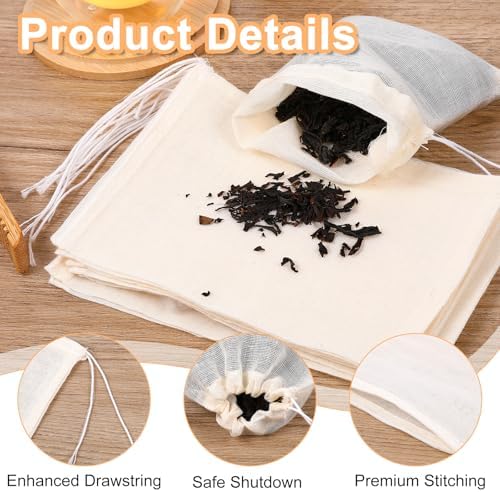 Giantree 30 Pcs Tea Filters Drawstring Bags