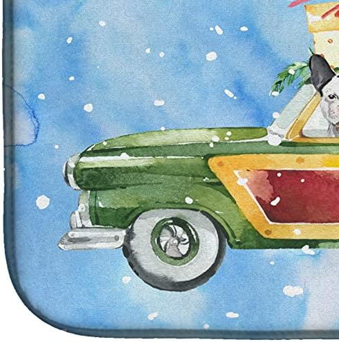 Carolines Treasures Merry Christmas French Bulldog Dish Drying Mat 14 x 21