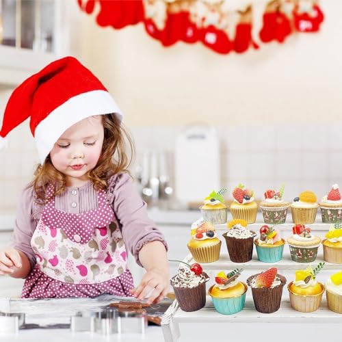 Onkuly 3 Tier Wooden Cupcake Stand with Rustic Design