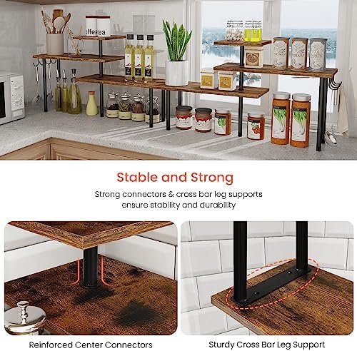 Homode 3 Tier Corner Shelf Organizer Rustic Brown