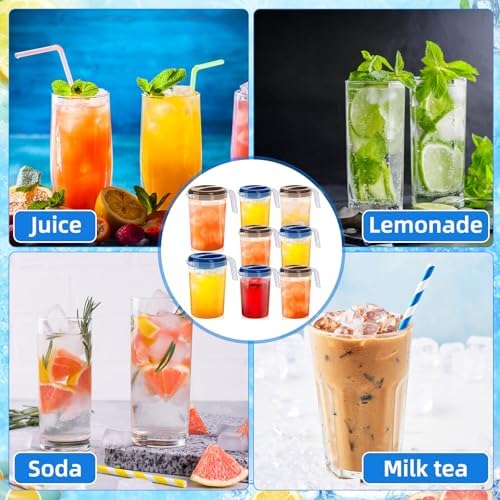4 Pcs 1 Gallon Plastic Pitcher with Lid Blue