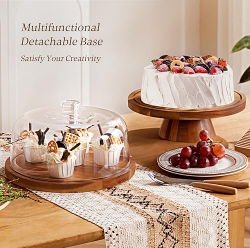 HBlife 114 Inch Cake Stand with Glass Lid