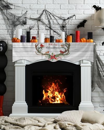 Yukro Holiday Fireplace Mantel Scarf 17x70 Inch