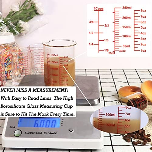 High Borosilicate Glass Measuring Cup Set - 60ml 120ml 250ml