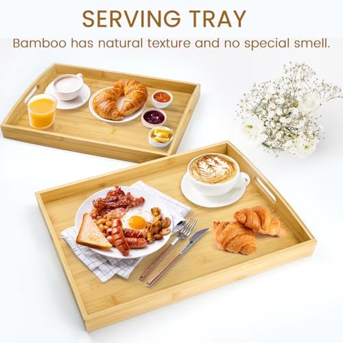 GOLD HONEY Bamboo Serving Tray Set of 2