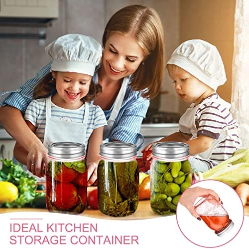 10 Pack Pink Mason Jars with Lids for Canning