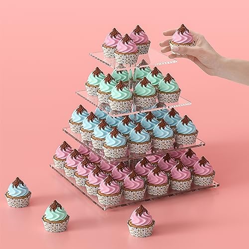 4 Tier Acrylic Cupcake Stand for 50 Cupcakes
