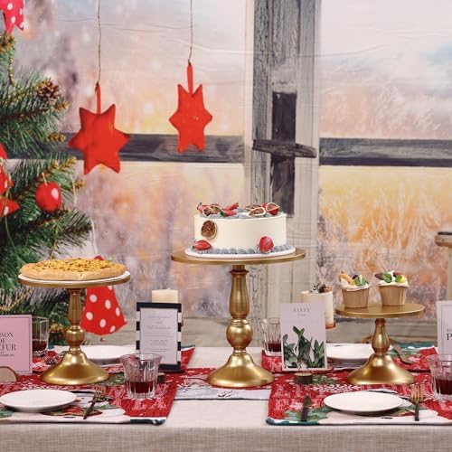 Set of 3 Gold Cake Stands for Party Display