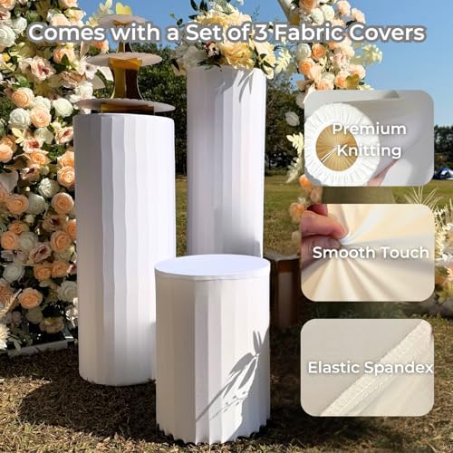 Merrifete 3PCS Reusable Cake Pedestal Stand for Party