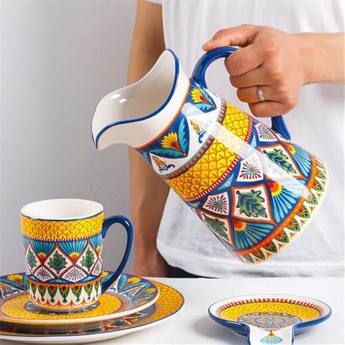 2000ml Cold Water Pitcher With Handle Ceramic Jugs