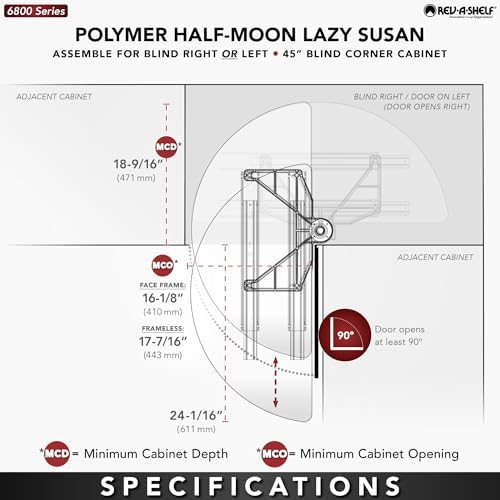 Rev-A-Shelf 33 in Almond Polymer Lazy Susan 1-Tier Rack