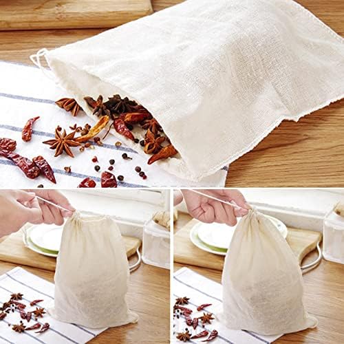 30 Pcs Spice Bags for Cooking Reusable Drawstring Cheesecloth Containers