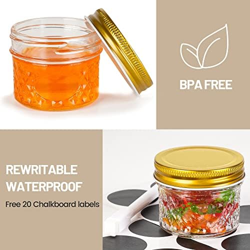 moniko 4 oz Mason Jars With Lids 12 Pack