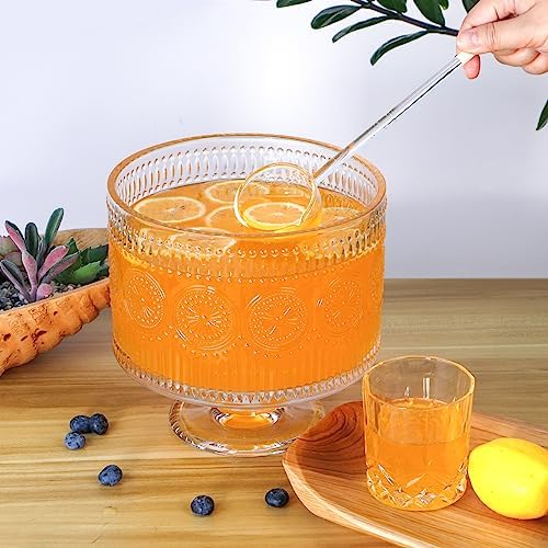MDLUU Glass Trifle Bowl with Sunflower Pattern