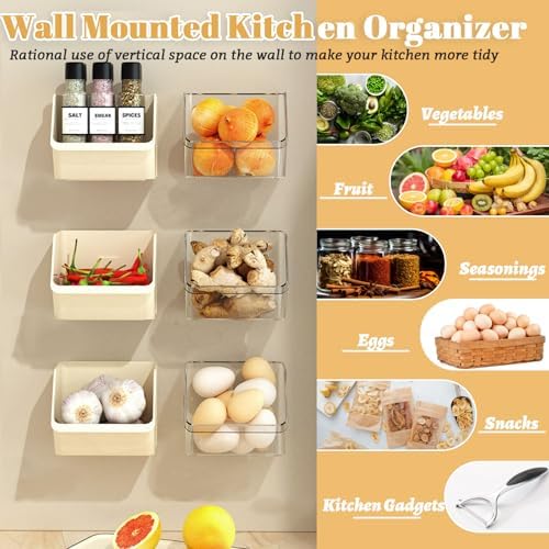 3 Pack Wall Mounted Storage Bins with Clear Design