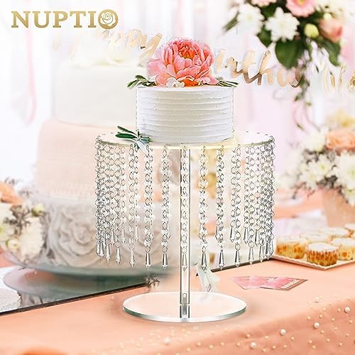 NUPTIO Clear Acrylic Cake Stand 122 Inch Round