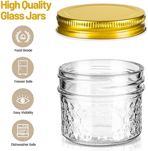moniko 4 oz Mason Jars With Lids 12 Pack