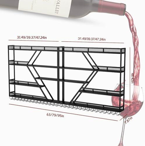Modern Diamond Shaped 4 Tier Wall Mounted Wine Rack
