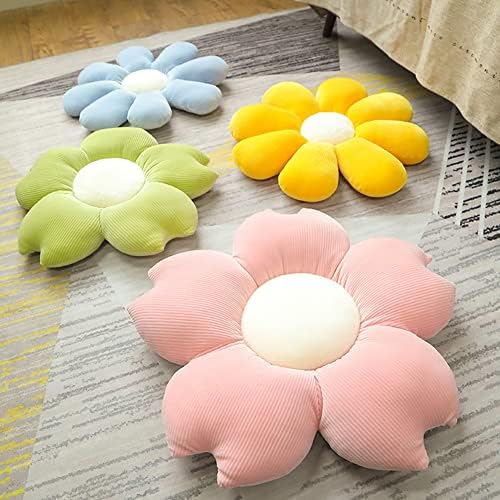 Vctops Blue Daisy Shaped Seat Pad Throw Pillow
